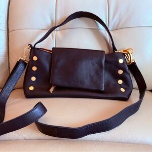 Hammitt VIP Medium Satchel NWOT Black Red Zip Brushed Gold